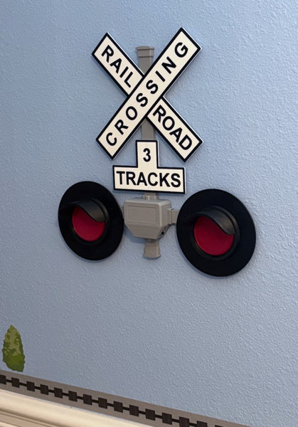 Train Railroad Crossing with flashing lights wall decor (by Red1)